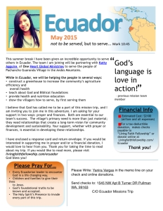 Ecuador 2015 Fundraising Letter-English.001